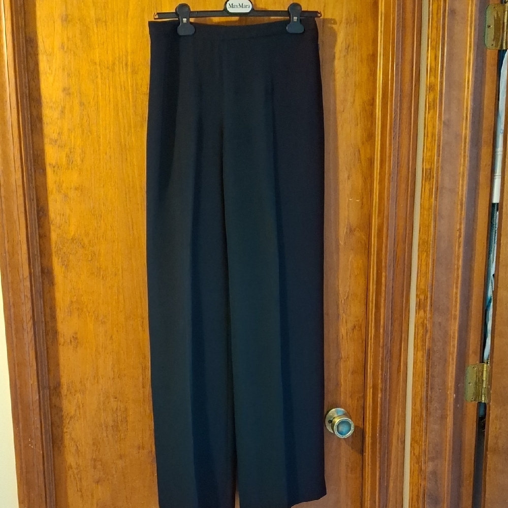 Armani Collezioni Black Wide Leg Trousers